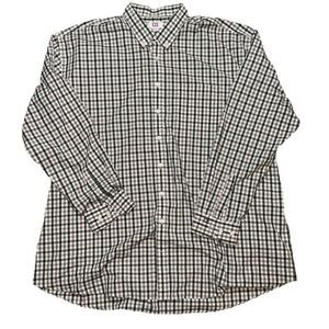 Cutter & Buck Mens 4XLT Big & Tall Button Down Shirt Green Gray Plaid
